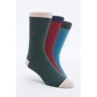 3 Pack General Selection Constrast Nepped Socks, ASSORTED
