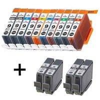 3 x PGI-9PBK + PGI-9MBK Black and 1 x Colour Set PGI-9C/R Canon Compatible Cartridges