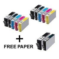 3 x hp 364xl black photo black and 2 x colour set remanufactured cartr ...