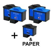 3 x Black Dell T0529 and 2 x Colour Dell T0530 (Remanufactured) + 1 Free Paper