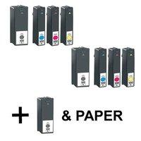 3 x Black Lexmark No.100XL and 2 x Colour Set Lexmark No.100XL(C/M/Y) (Remanufactured) + 1 Free Paper