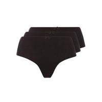 3 Pack Black Single Jersey Full Knickers, Black