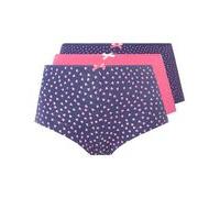 3 Pack Navy Blue 3D Heart Shorts, Navy