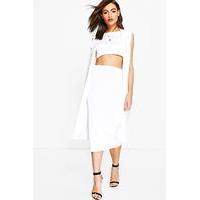 3 Piece Crop Skirt & Duster Co-ord - ivory