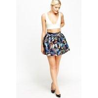 3-D Effect Butterfly Printed Skirt