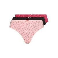 3 Pack Pink Hugs and Kisses High Leg Knickers, Pink