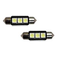 3-SMD Error Free 6418 C5W LED Bulbs For European Cars License Plate Lights Xenon White