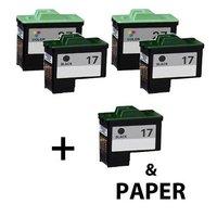 3 x black lexmark 17 and 2 x colour lexmark 27 remanufactured 1 free p ...