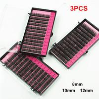 3 sizes black natural false eyelashes extensions kit individual lash f ...