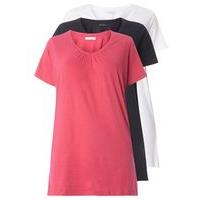 3 pack pink navy blue and white v neck t shirt navy