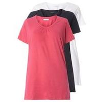 3 Pack Pink, Navy Blue and White V-Neck T-Shirt, Navy
