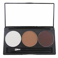 3 Color 3in1 Matte Professional Eyebrow Powder/Eye Shadow/Bronzer Makeup Cosmetic Palette with MirrorApplicator Set