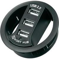 3 ports USB 2.0 hub Goobay Black