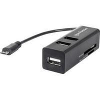 3 ports USB 2.0 hub + OTG function Manhattan Black