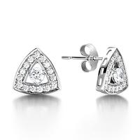 3 Prong Setting Halo Stud Earring