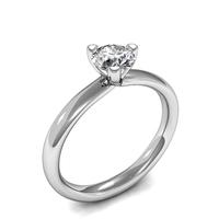 3 Prong Setting Round Diamond Plain Engagement Ring