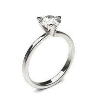 3 Prong Setting Round Diamond Plain Engagement Ring