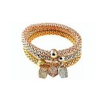 3-Piece Classic Cube Rhinestone Crystal Bracelets