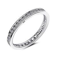 3 Size 925 Sterling Silver Rings Round Cubic Zirconia Wedding Fashion Finger Rings for Women Ring Jewelry