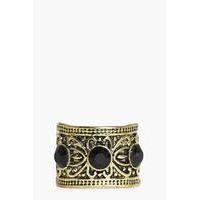 3 Stone Boho Antique Look Ring - gold