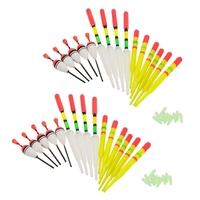 30pcs Fishing Floats w/ Rubbers Buoyancy Vertical Floater Assorted Shapes Colors Fishing Tackle Float Fishing