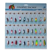 30pcs multi color sequin spinner metal fishing lures assorted simulati ...