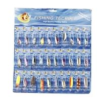 30Pcs Fishing Lure Mixed Color/Size/Weight/Hook/ Metal Spoon Hard Baits Tackle