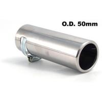 30cm - 45mm Silver Round Stainless Steel Exhaust Tip
