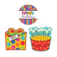 30pc Dots & Stripes Birthday Cutouts