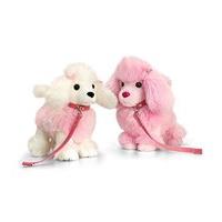 30cm Standing Poodle On Lead 2 Asstd
