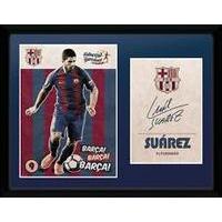 30 x 40cm Barcelona Suarez Vintage 16/17 Framed Collector Print