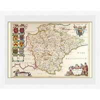 30 x 40cm maps devon framed collector print