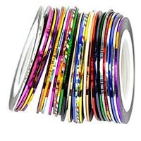 30Pcs Mixed Colors Rolls Striping Tape Line Nail Art Decoration Sticker