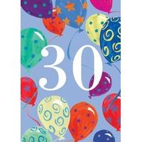 30 balloons | thirtieth age card