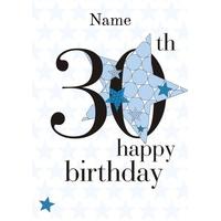 30th blue star thirtieth age card