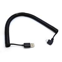 300cm Right Angled 90 degree USB 2.0 Micro Male to A Type Male Stretch Data Cable for SSD Tablet Cell Phone