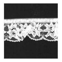 30mm frilled gathered nylon lace trimming white