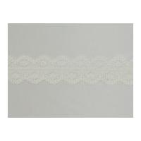 30mm double scalloped edge lace trimming white