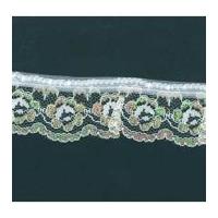 30mm frilled gathered nylon lace trimming white iridescent