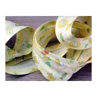 30mm Essential Trimmings Nursery Print Cotton Bias Binding Tape Yellow