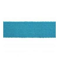 30mm Essential Trimmings Cotton & Acrylic Webbing Tape Turquoise