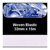 30mm Hemline Flat Woven Elastic White