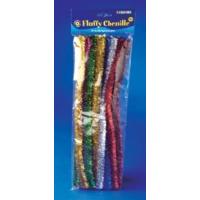 30cm x 15mm 20 piece glitter fluffy chenille pack