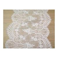 30cm Extra Wide Delicate Couture Bridal Lace Trimming White