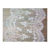 30cm Extra Wide Delicate Couture Bridal Lace Trimming Ivory