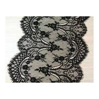 30cm Extra Wide Delicate Couture Bridal Lace Trimming Black