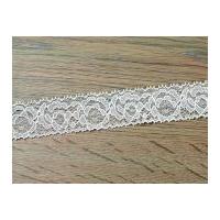 30mm Stretch Elasticated Couture Bridal Lace Trimming White