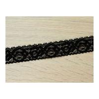 30mm Stretch Elasticated Couture Bridal Lace Trimming Black