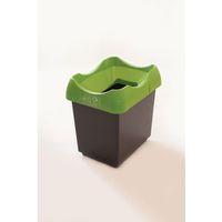 30 litre recycling bin with grey body lime lid and graphic