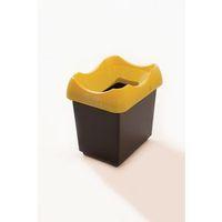 30 LITRE RECYCLING BIN WITH GREY BODY, YELLOW LID AND GRAPHIC
